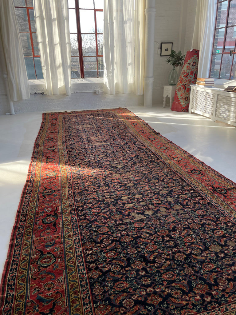 RARE SIZE Antique Kurdish Kelleh Gallery Runner | C. 1900's with Gorgeous Dyes | 7.4 x 19.5