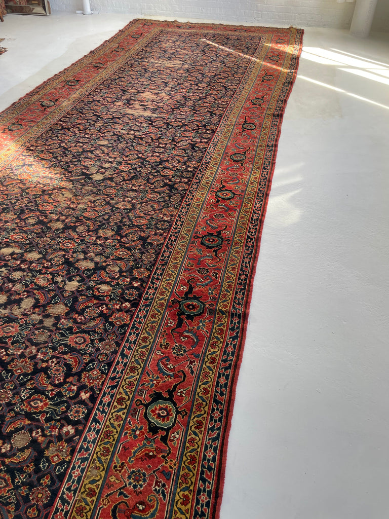 RARE SIZE Antique Kurdish Kelleh Gallery Runner | C. 1900's with Gorgeous Dyes | 7.4 x 19.5