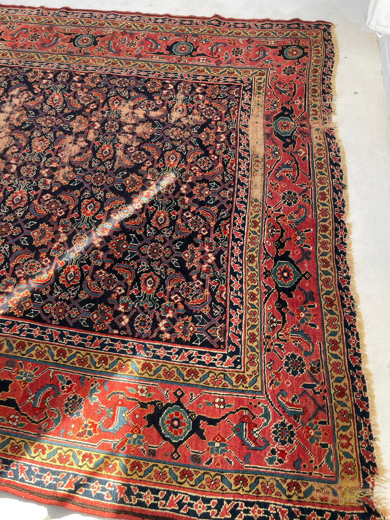 RARE SIZE Antique Kurdish Kelleh Gallery Runner | C. 1900's with Gorgeous Dyes | 7.4 x 19.5