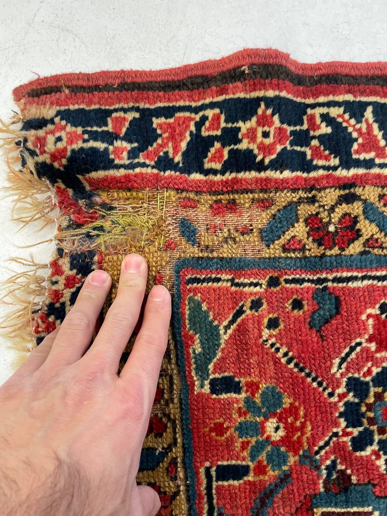 RARE SIZE Antique Kurdish Kelleh Gallery Runner | C. 1900's with Gorgeous Dyes | 7.4 x 19.5