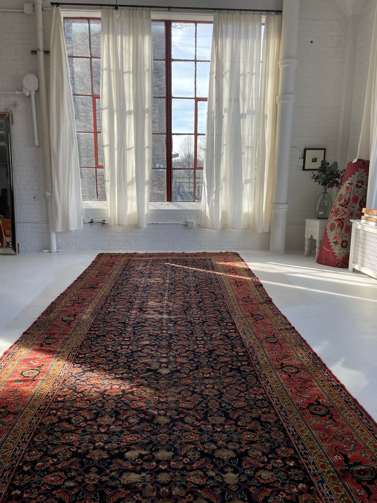 RARE SIZE Antique Kurdish Kelleh Gallery Runner | C. 1900's with Gorgeous Dyes | 7.4 x 19.5