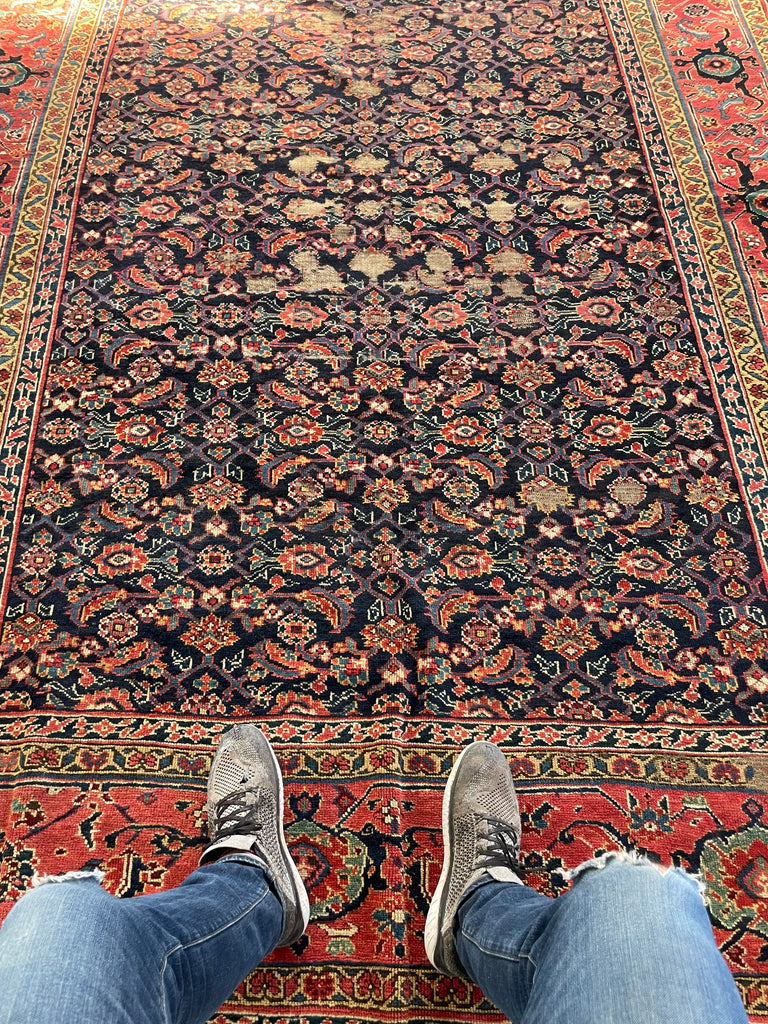 RARE SIZE Antique Kurdish Kelleh Gallery Runner | C. 1900's with Gorgeous Dyes | 7.4 x 19.5