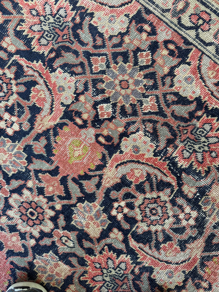LOVELY European Sized Antique Water-Garden Tabriz | Pistachio Green, Rust, Rose, Walnut | 7.8 x 12.8