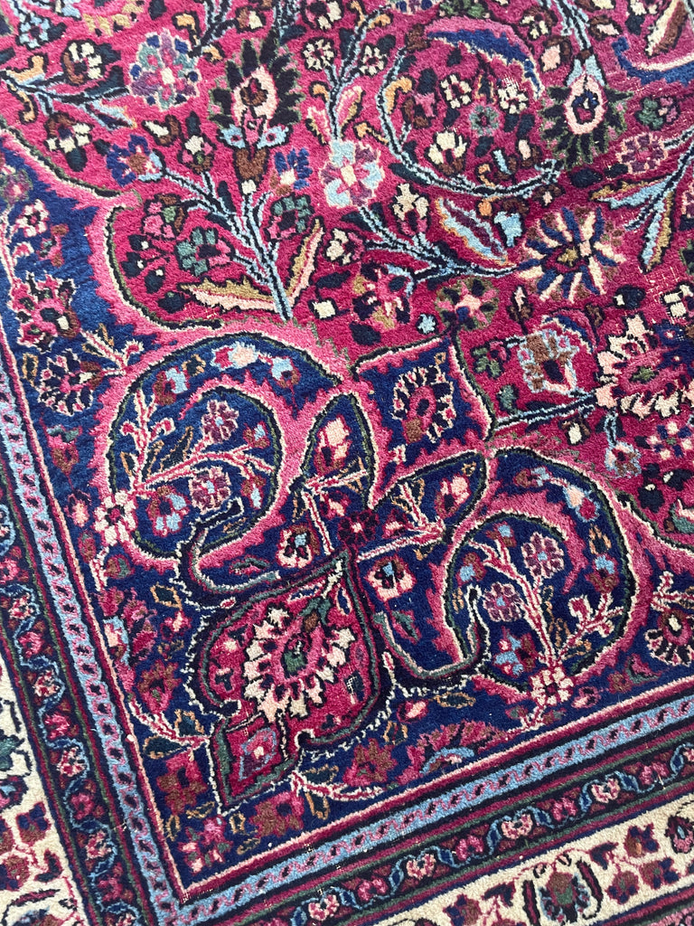 MAGNIFICENT Antique Classical Piece with Signature | Gorgeous Jewel Tones with Lime Greens, Sky Blue, Deep Plum & More | 10 x 13.4