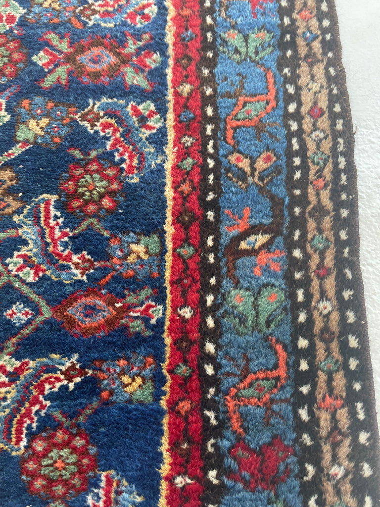 INCREDIBLE Long & Narrow Over-sized Antique Runner | Blues, Greens, Yellows, Tangerines & Camel | 2.11 x 16.8