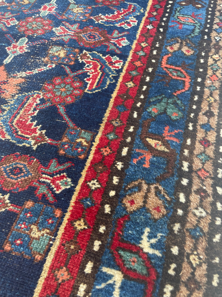 INCREDIBLE Long & Narrow Over-sized Antique Runner | Blues, Greens, Yellows, Tangerines & Camel | 2.11 x 16.8