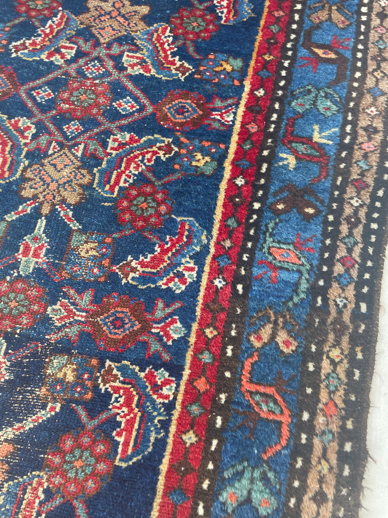 INCREDIBLE Long & Narrow Over-sized Antique Runner | Blues, Greens, Yellows, Tangerines & Camel | 2.11 x 16.8