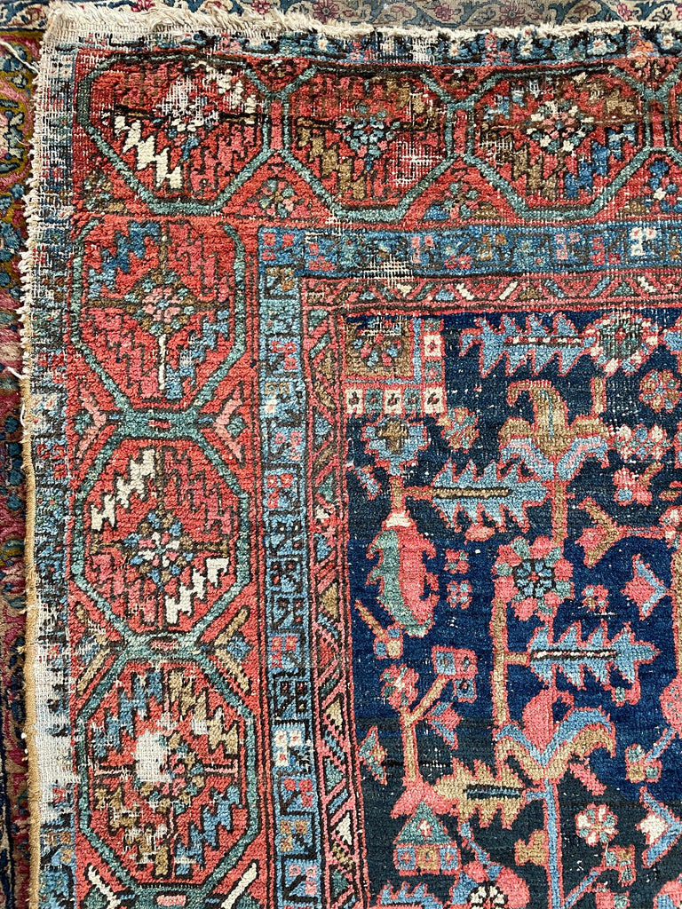 SOLD | AMAZING Antique Rug BLOOMING MIDNIGHT JUNGLE Antique Rug  | Unbelievable Color Palette | 8 x 11.2