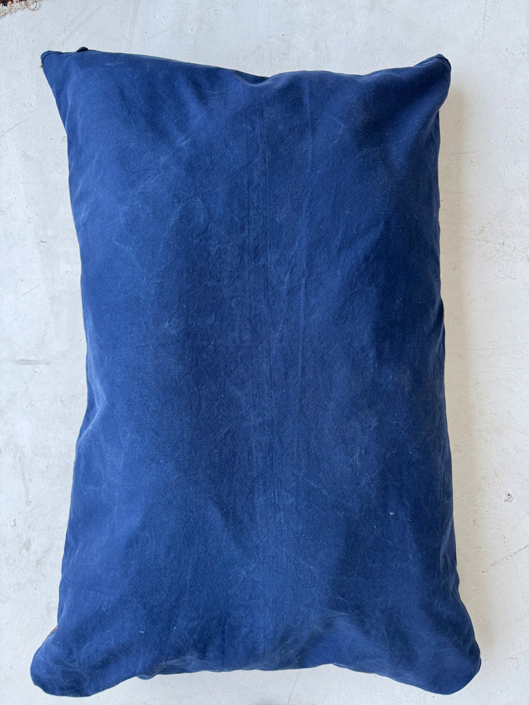 ANCIENT Caucasian Shirvan, C. 1900's Large Floor Pillow / Dog Bed | SUPER UNIQUE ~ 39 x 26 x 9