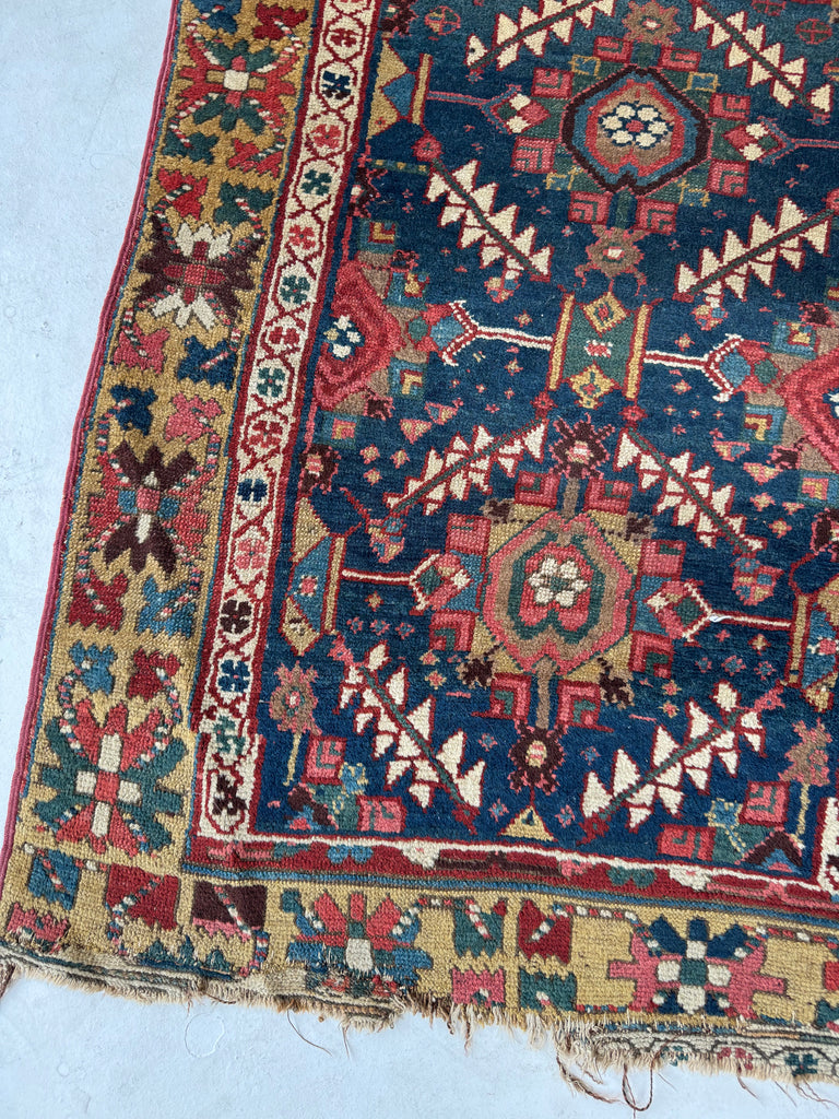 STUNNING Northwest Persian Runner | Exotic Camel Border, Piercing Blues, Greens, More | 3 x 10.2