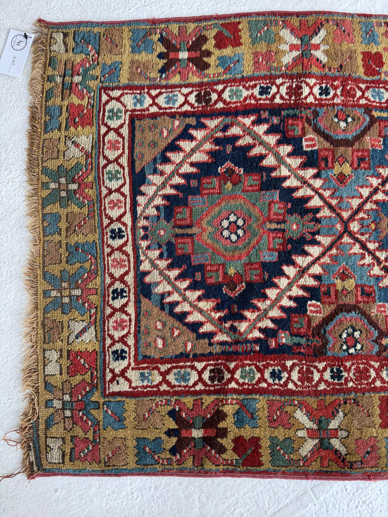 STUNNING Northwest Persian Runner | Exotic Camel Border, Piercing Blues, Greens, More | 3 x 10.2