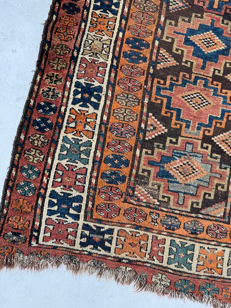 EARTHY Espresso, Charcoal, Walnut & Tangerine Melon | Beautiful Tribal Pattern | 3.5 x 10