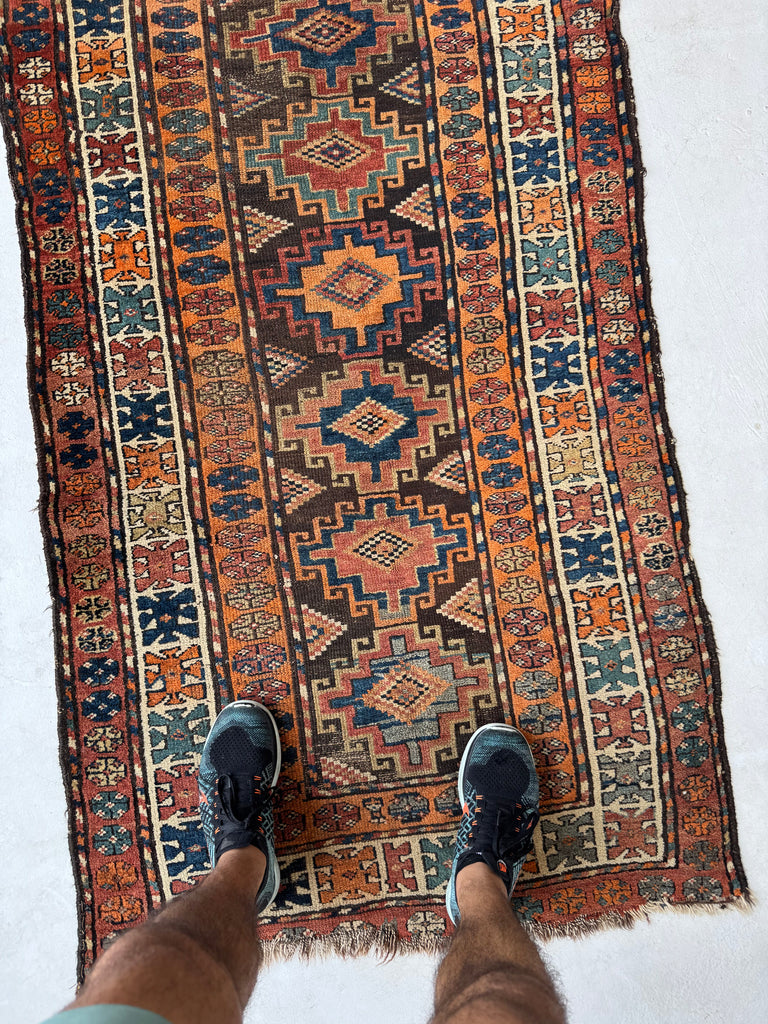 EARTHY Espresso, Charcoal, Walnut & Tangerine Melon | Beautiful Tribal Pattern | 3.5 x 10