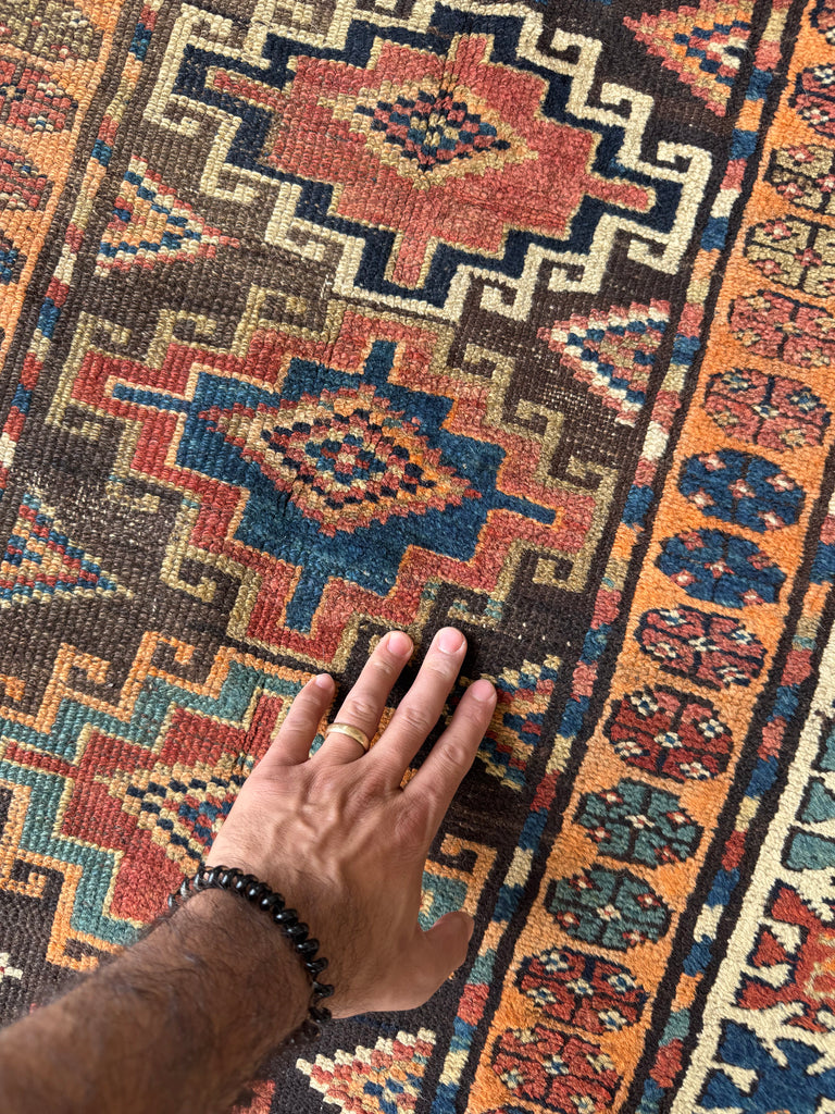 EARTHY Espresso, Charcoal, Walnut & Tangerine Melon | Beautiful Tribal Pattern | 3.5 x 10