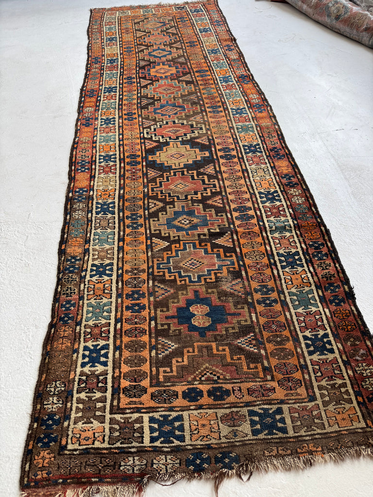 EARTHY Espresso, Charcoal, Walnut & Tangerine Melon | Beautiful Tribal Pattern | 3.5 x 10