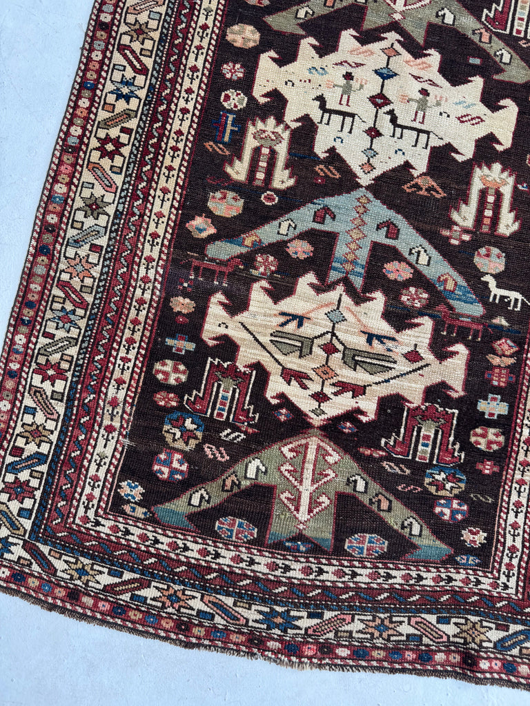 COLLECTOR'S Antique Caucasian Kuba | Village Life, Natural Dyes, True Art | 3 x 4