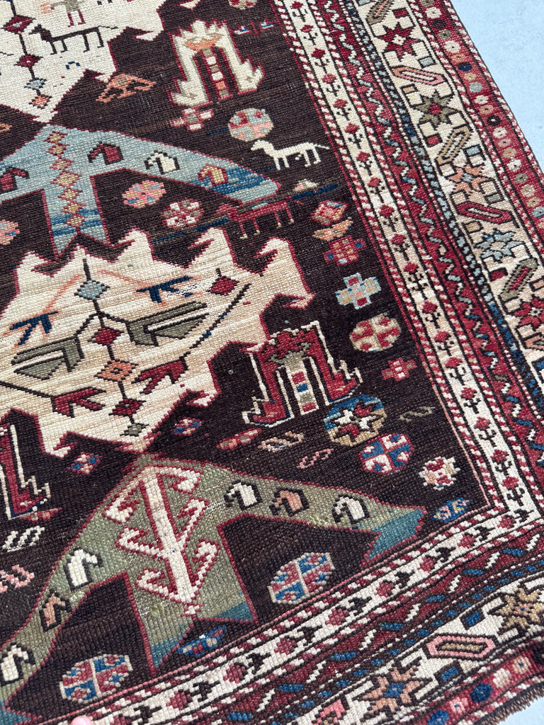 COLLECTOR'S Antique Caucasian Kuba | Village Life, Natural Dyes, True Art | 3 x 4
