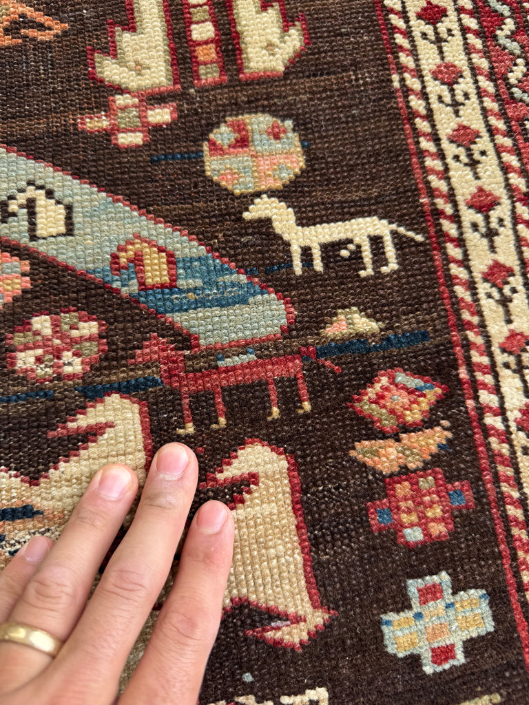 COLLECTOR'S Antique Caucasian Kuba | Village Life, Natural Dyes, True Art | 3 x 4