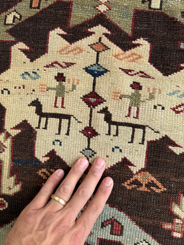 COLLECTOR'S Antique Caucasian Kuba | Village Life, Natural Dyes, True Art | 3 x 4