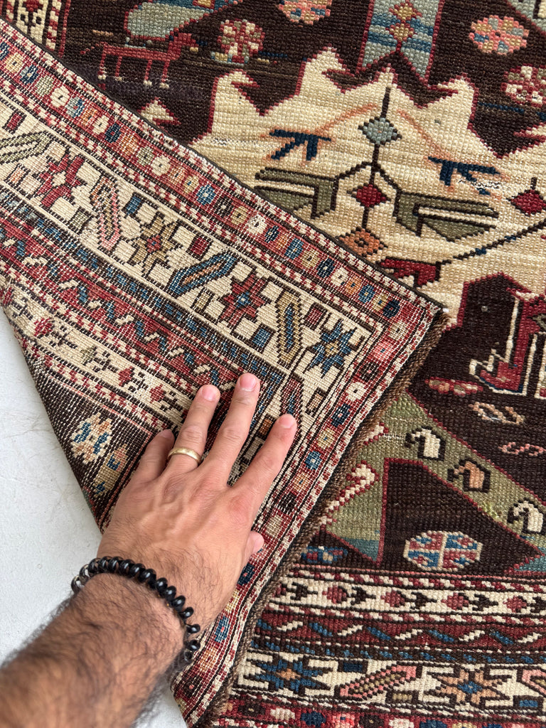 COLLECTOR'S Antique Caucasian Kuba | Village Life, Natural Dyes, True Art | 3 x 4