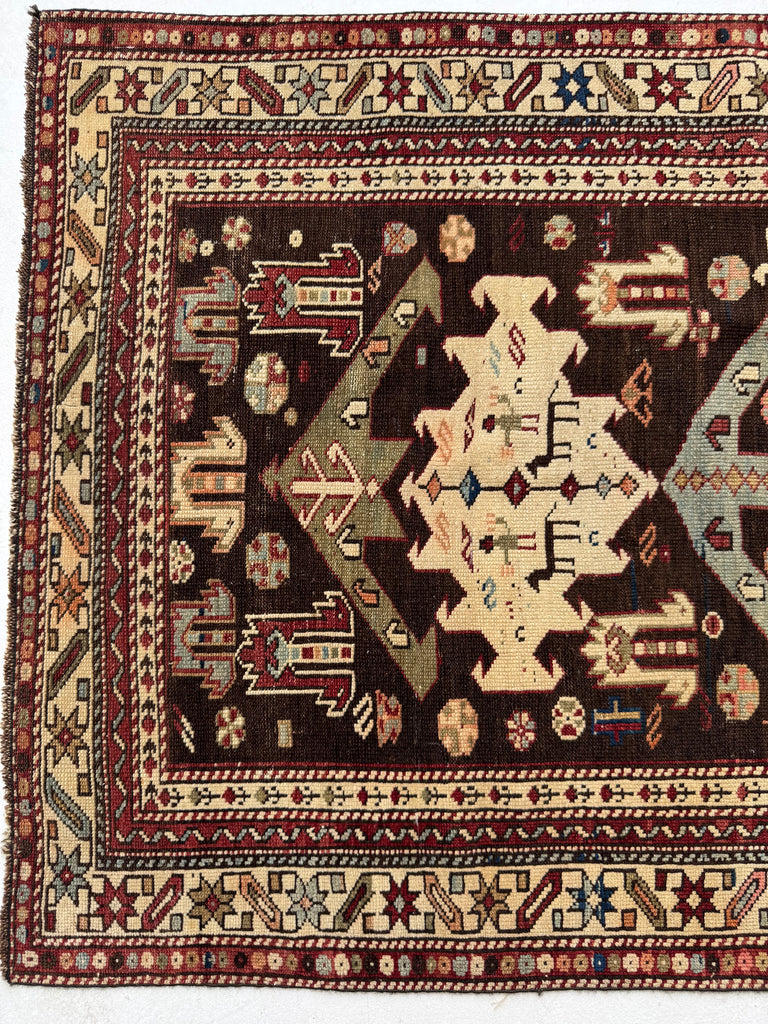 COLLECTOR'S Antique Caucasian Kuba | Village Life, Natural Dyes, True Art | 3 x 4