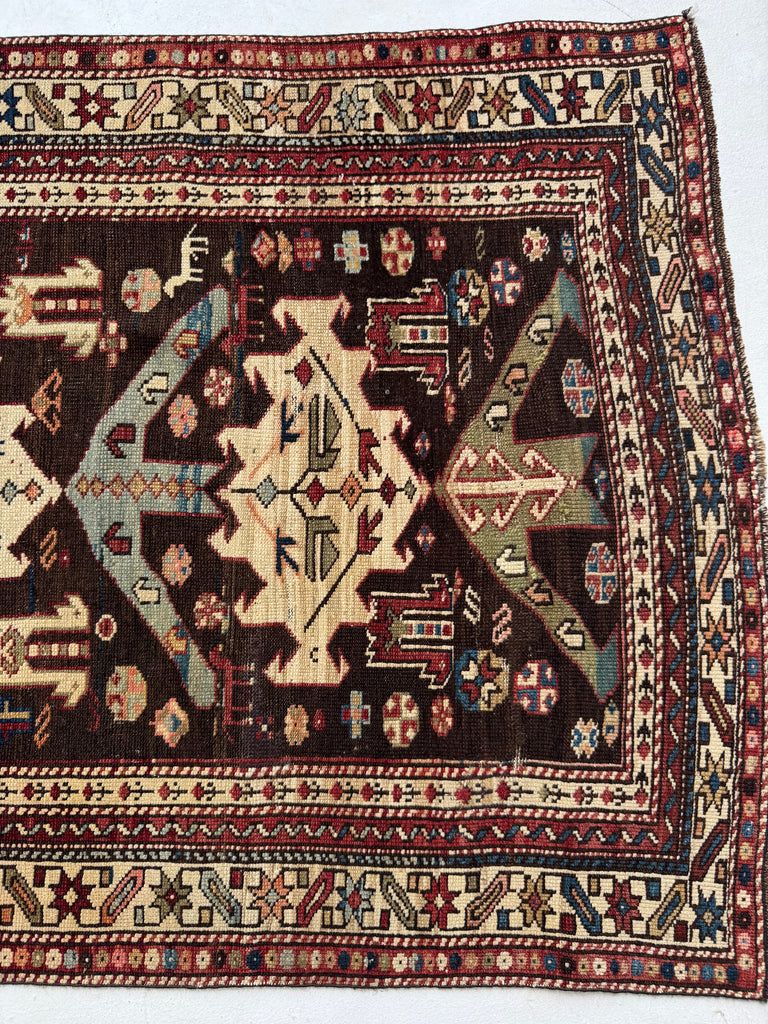 COLLECTOR'S Antique Caucasian Kuba | Village Life, Natural Dyes, True Art | 3 x 4