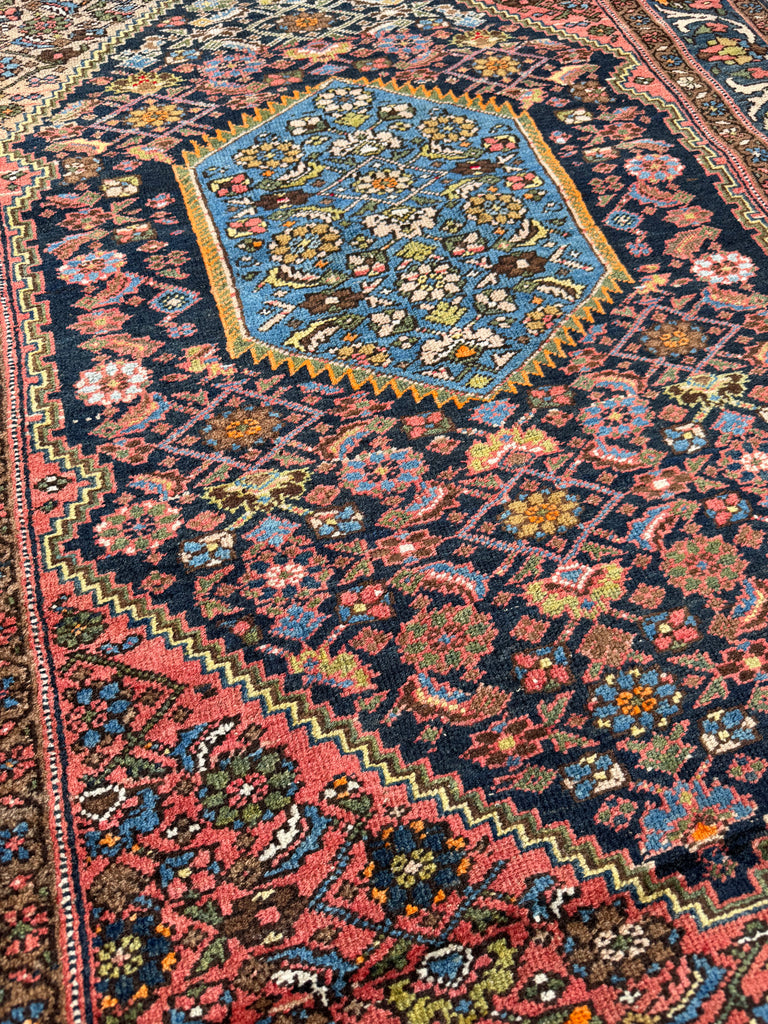 DYNAMITE Vintage Bidjar | Stunning Shifting Dyes with Lemon, Storm Green, Sky Blue | 4.7 x 6.2