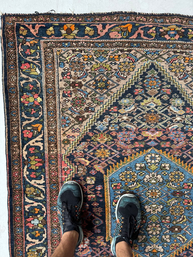 DYNAMITE Vintage Bidjar | Stunning Shifting Dyes with Lemon, Storm Green, Sky Blue | 4.7 x 6.2