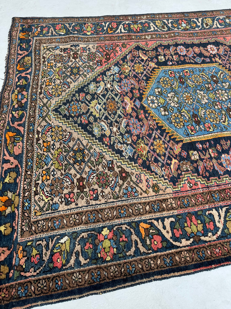 DYNAMITE Vintage Bidjar | Stunning Shifting Dyes with Lemon, Storm Green, Sky Blue | 4.7 x 6.2