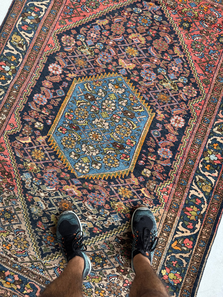 DYNAMITE Vintage Bidjar | Stunning Shifting Dyes with Lemon, Storm Green, Sky Blue | 4.7 x 6.2