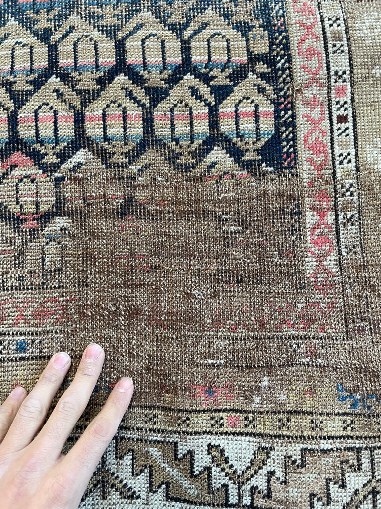 ON HOLD FOR MAGNOLIA NETWORK*** GORGEOUS Antique Caucasian Runner | Icy Blue, Soft Beige, Camel, Honey with Blush | 3.4 x 8.4