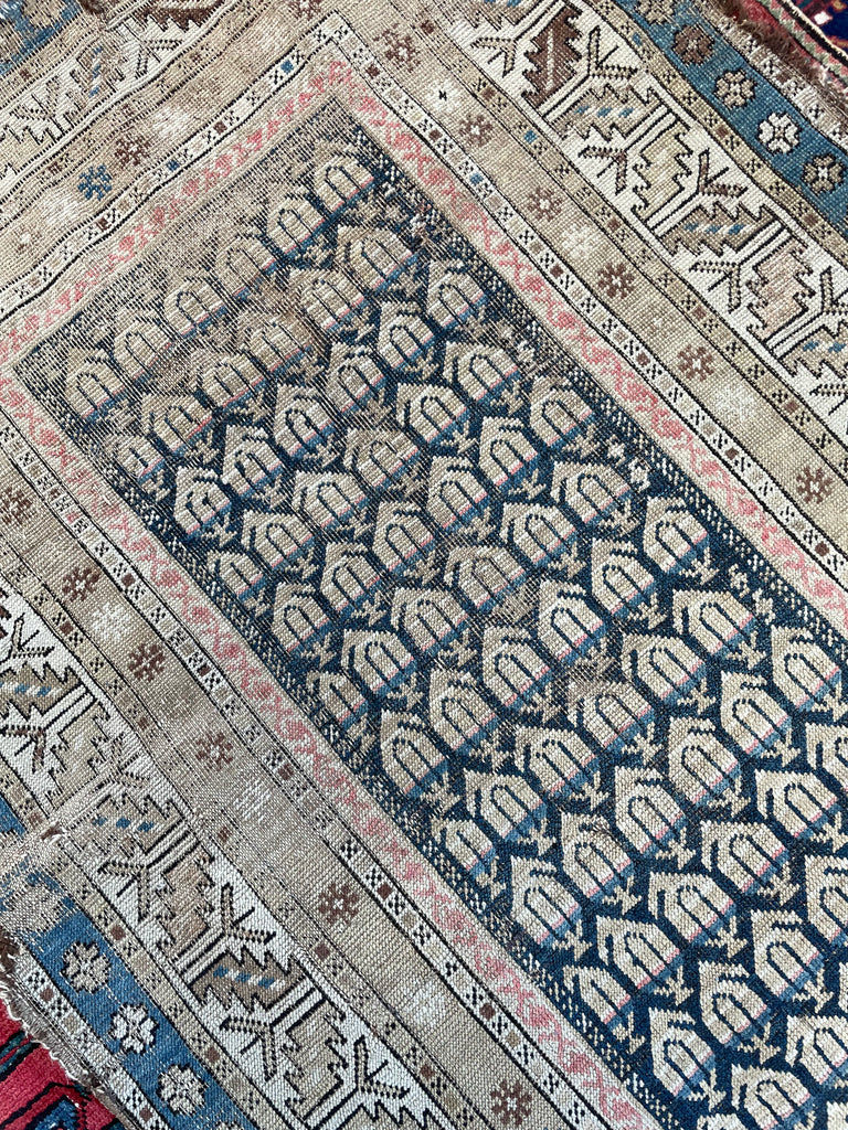 ON HOLD FOR MAGNOLIA NETWORK*** GORGEOUS Antique Caucasian Runner | Icy Blue, Soft Beige, Camel, Honey with Blush | 3.4 x 8.4