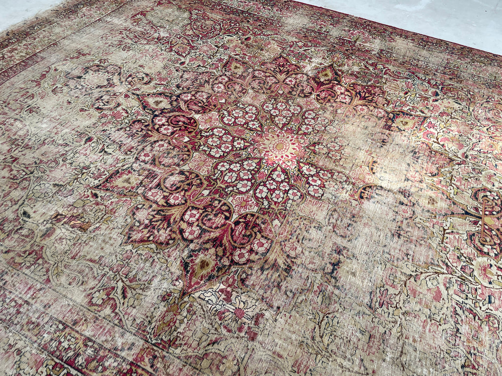 GORGEOUS Muted Character-Rich Antique Kermanshah | OVERSIZED Moss, Sage, Olive & Earthy Greens | 11 x 13