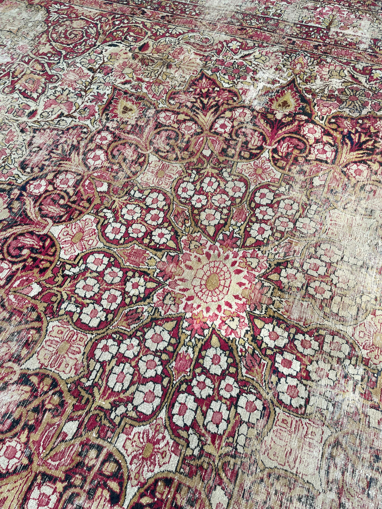 GORGEOUS Muted Character-Rich Antique Kermanshah | OVERSIZED Moss, Sage, Olive & Earthy Greens | 11 x 13