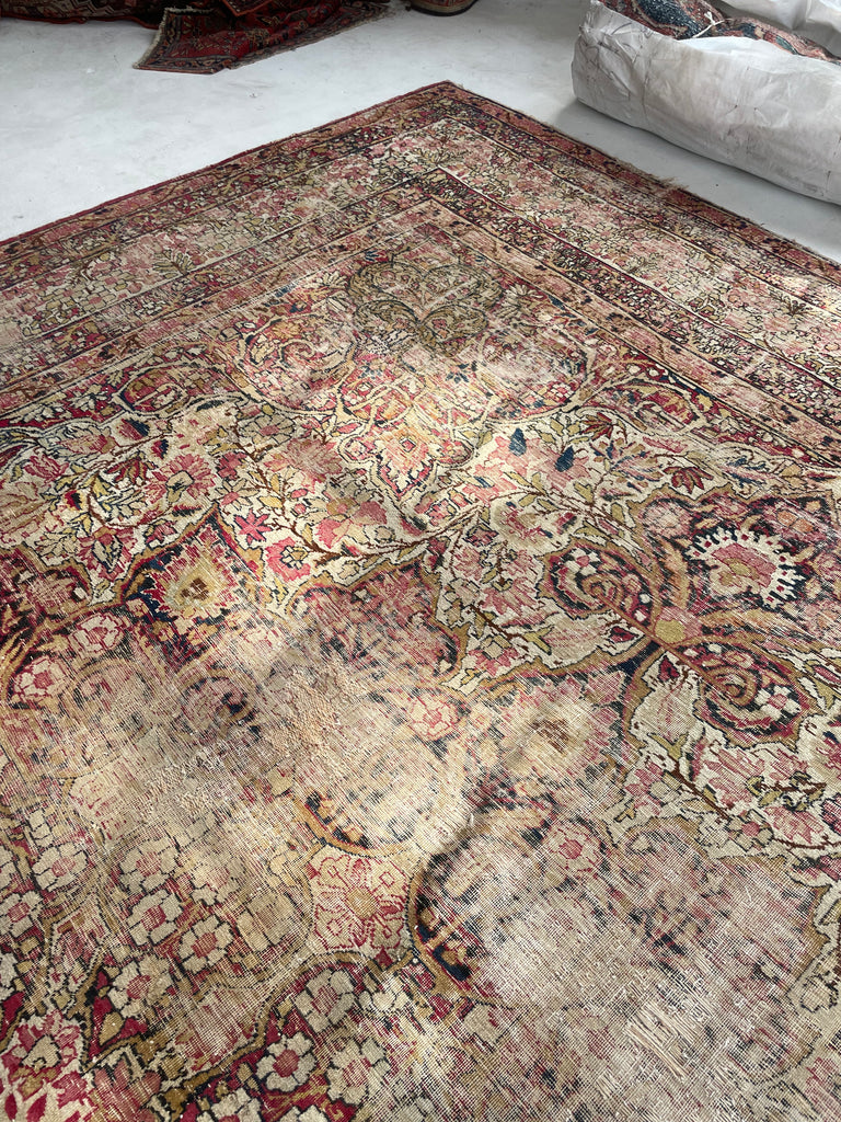 GORGEOUS Muted Character-Rich Antique Kermanshah | OVERSIZED Moss, Sage, Olive & Earthy Greens | 11 x 13