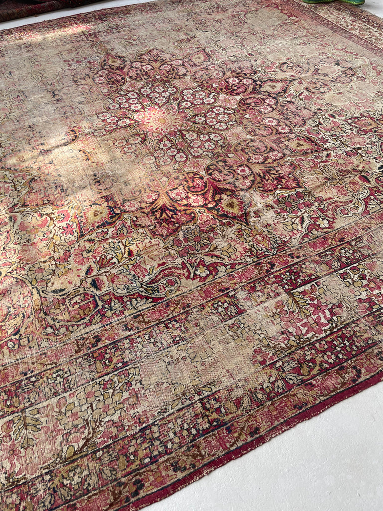 GORGEOUS Muted Character-Rich Antique Kermanshah | OVERSIZED Moss, Sage, Olive & Earthy Greens | 11 x 13