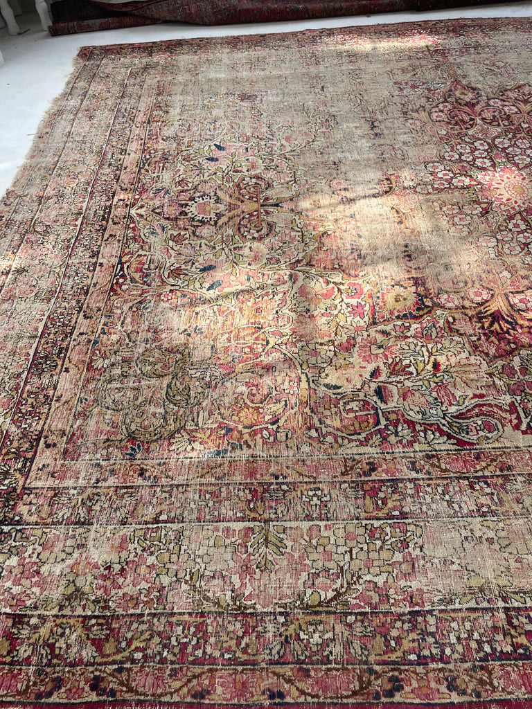 GORGEOUS Muted Character-Rich Antique Kermanshah | OVERSIZED Moss, Sage, Olive & Earthy Greens | 11 x 13