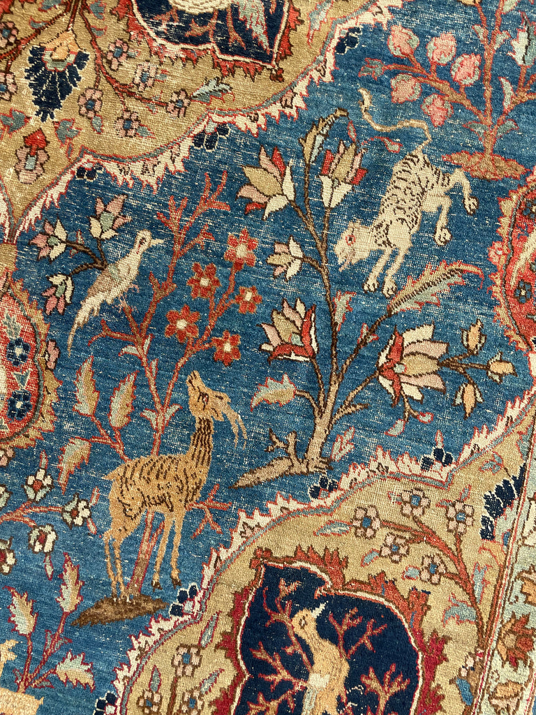 PARADISE TABRIZ - Story-Filled with Pink & Blue with Greens & More | TRUE ART with Animal Subjects| 9 x 12