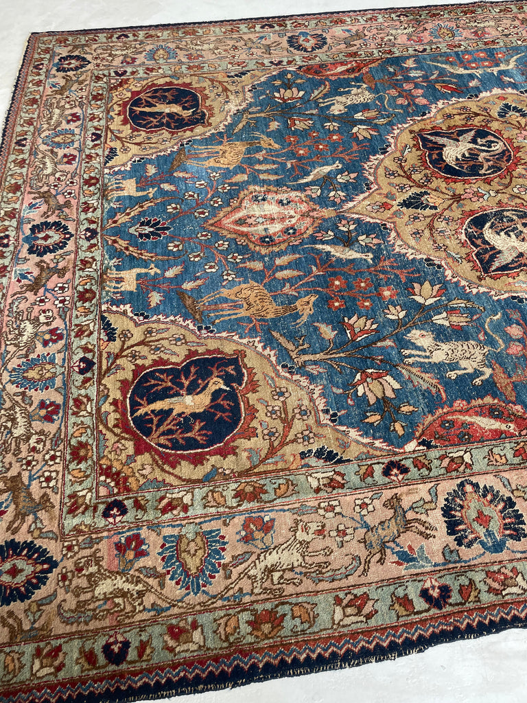 PARADISE TABRIZ - Story-Filled with Pink & Blue with Greens & More | TRUE ART with Animal Subjects| 9 x 12