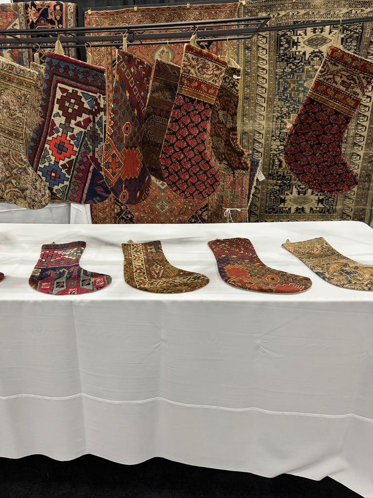 RESERVED FOR KRISSIE*** Beautiful Vintage Christmas Rug Stockings (12 pieces)