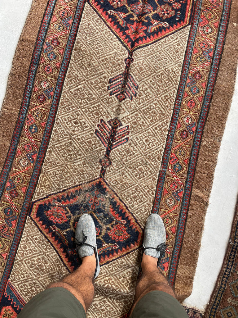 SOLD | 20+ FOOT LONG Brilliant Raw Nomadic Camel Hair Antique Runner | 3.6 x 20.7