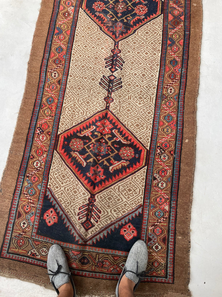 SOLD | 20+ FOOT LONG Brilliant Raw Nomadic Camel Hair Antique Runner | 3.6 x 20.7