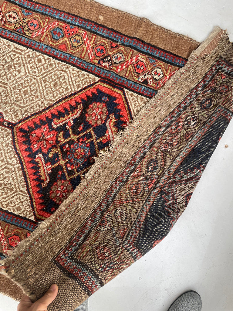 SOLD | 20+ FOOT LONG Brilliant Raw Nomadic Camel Hair Antique Runner | 3.6 x 20.7