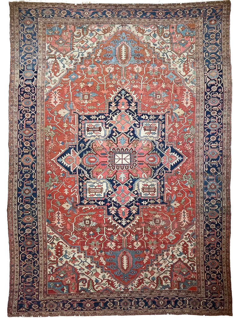 Collector's LEGENDARY Antique Northwest Serapi Heriz TRIBAL DREAM | Masterful 1 of 1; C. 1910-1920 | 11.7 x 18.7