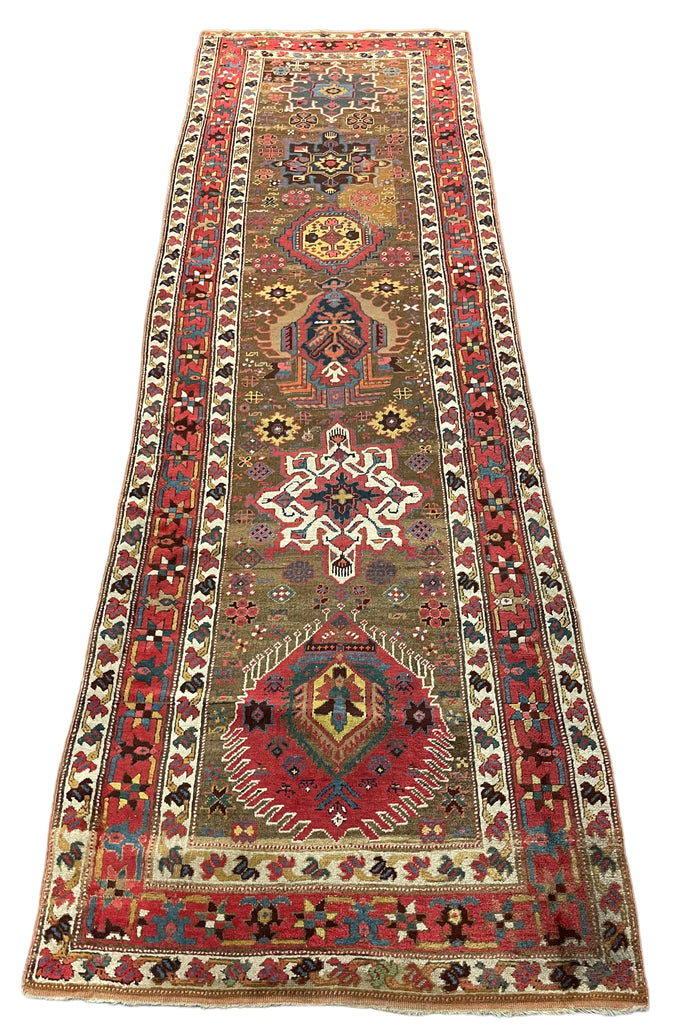 SOLD | RARE COLLECTOR'S PIECE - Antique Karaja Runner meets Karabagh Weave with Pastel & Jewel Tones | 3.2 x 10.3