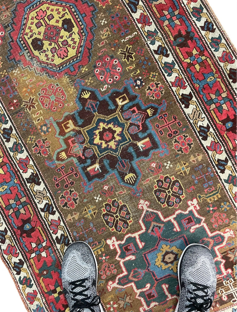SOLD | RARE COLLECTOR'S PIECE - Antique Karaja Runner meets Karabagh Weave with Pastel & Jewel Tones | 3.2 x 10.3
