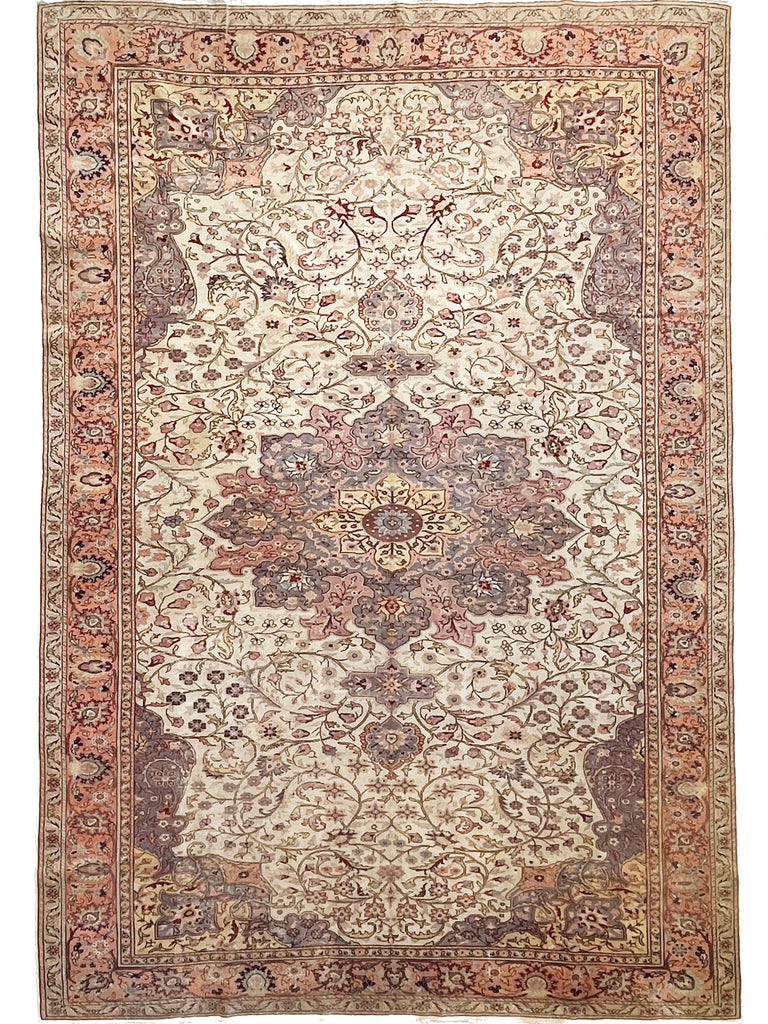 ARABESQUE Vintage Turkish Vine Design | Elongated with European Size in Pastels | 8.10 x 13