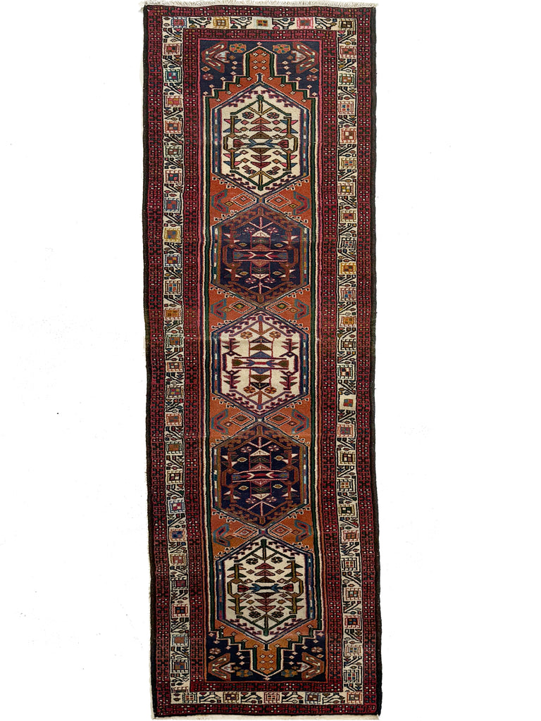 SLIM Vintage Ardible with Cheerful Autumn / Persimmon Hue, Purples, etc - Super Unique & GREAT Size | 2.6 x 10.9