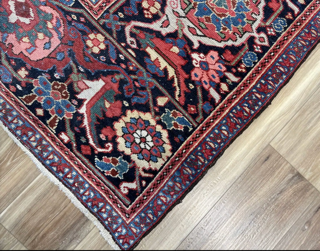 Collector's Piece | SENSATIONAL Tribal Masterpiece | Antique Persian Serapi Heriz Dream |  9.6 x 12.7