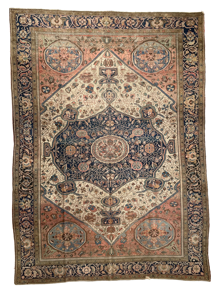 High-End Collector's Antique Ferahan Sarouk | 8.4 x 11.4 | Majestic and Ancient Rare gem